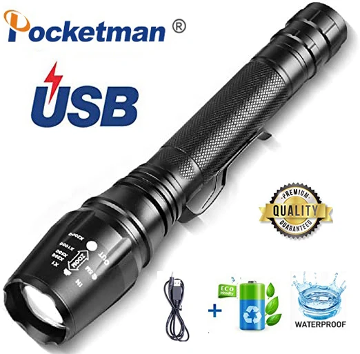 

7000LM LED Flashlights Torch XM-L2 Zoomable Tactical Torch Portable For 2x18650 batteries Aluminum Bicycle LED Flashlight Light