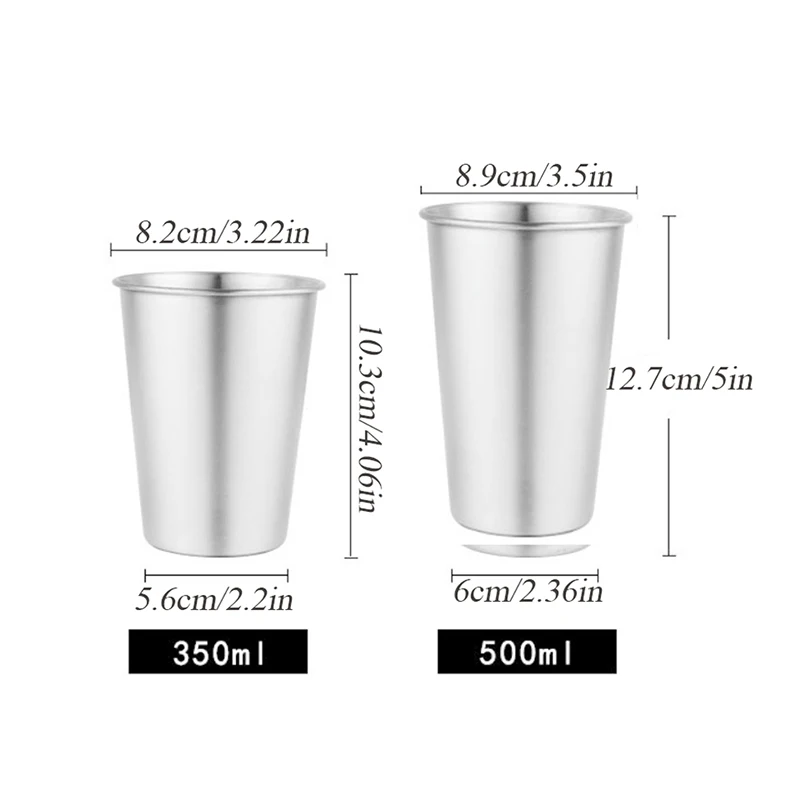 350 500ML Stainless Steel Cups with Juice Beer Glass Portion Cups 16oz Tumbler Pint Metal Kitchen Drinking Mug Bar Supplies
350 500ML Stainless Steel Cups with Juice Beer Glass Portion Cups 16oz Tumbler Pint Metal Kitchen Drinking Mug Bar Supplies