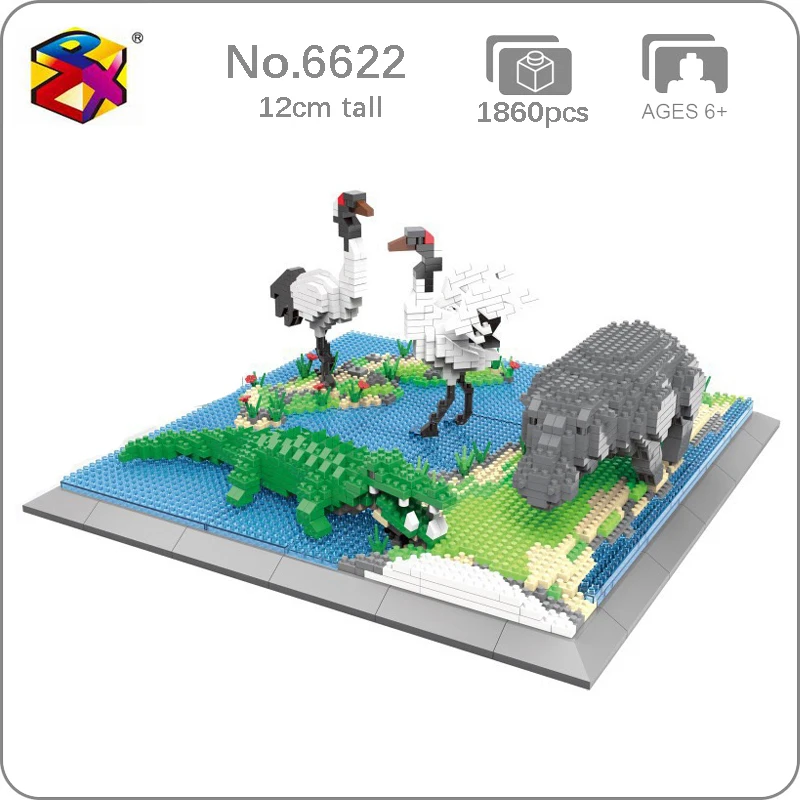 PZX 6623 Animal World Hippo Alligator Crane Bird 3D Model Building Blocks Set DIY Mini Diamond Bricks Toy for Boys Children Gift
PZX 6623 Animal World Hippo Alligator Crane Bird 3D Model Building Blocks Set DIY Mini Diamond Bricks Toy for Boys Children Gift