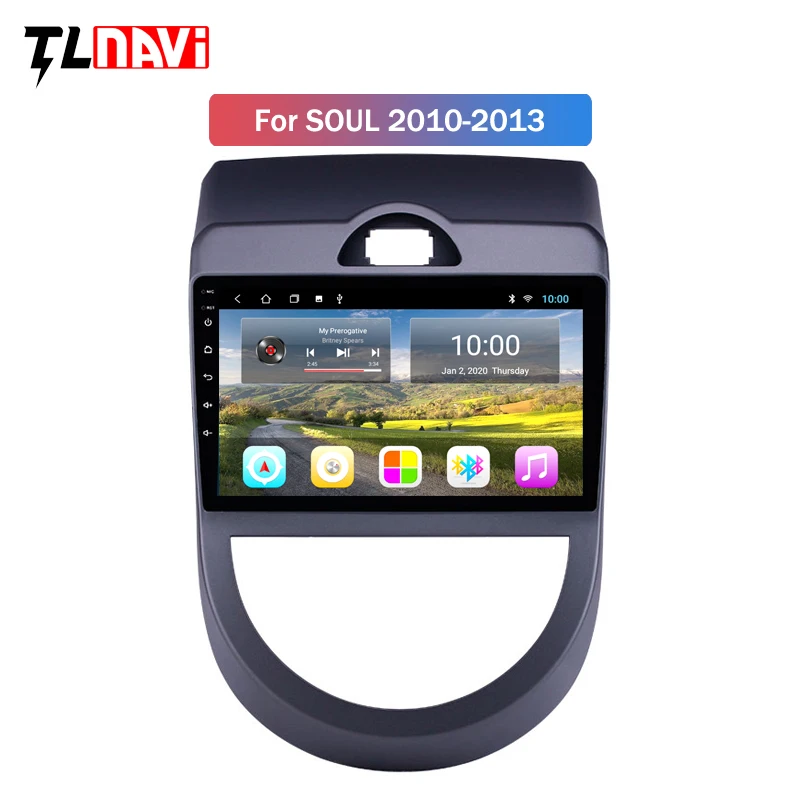 Автомагнитола 2 Гб ОЗУ Android 10 9 дюймов GPS мультимедийный плеер для 2010 2011 2012 2013 Kia Soul