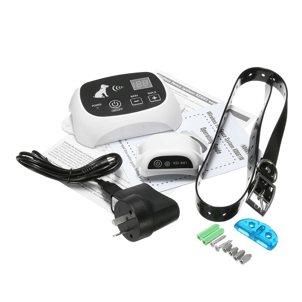 New Wireless Electric Dog Pet Fence Containment System Transmitter Collar Waterproof Dog Training Trainer Collar
New Wireless Electric Dog Pet Fence Containment System Transmitter Collar Waterproof Dog Training Trainer Collar