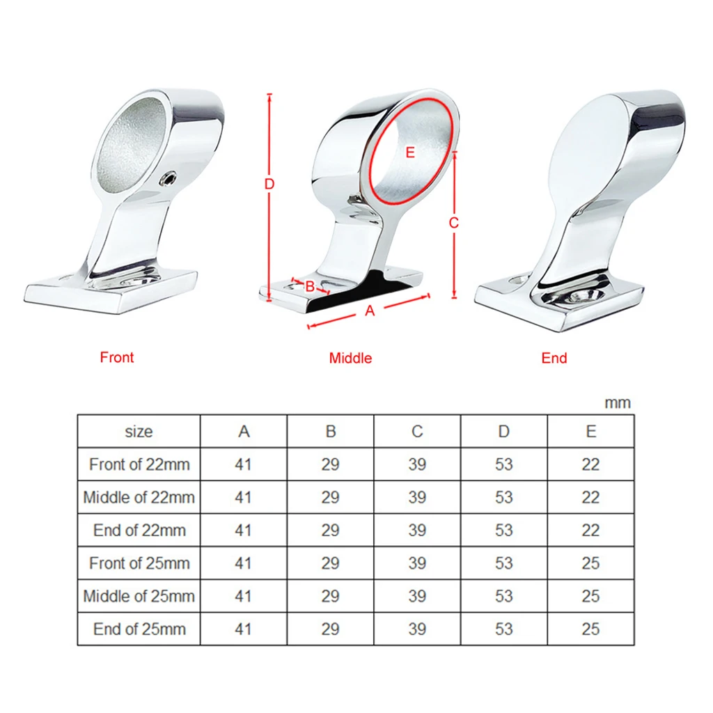 22mm 7/8" Marine Hand Rail Fitting 60 Degree Middle Stanchion Stainless Steel
22mm 7/8" Marine Hand Rail Fitting 60 Degree Middle Stanchion Stainless Steel