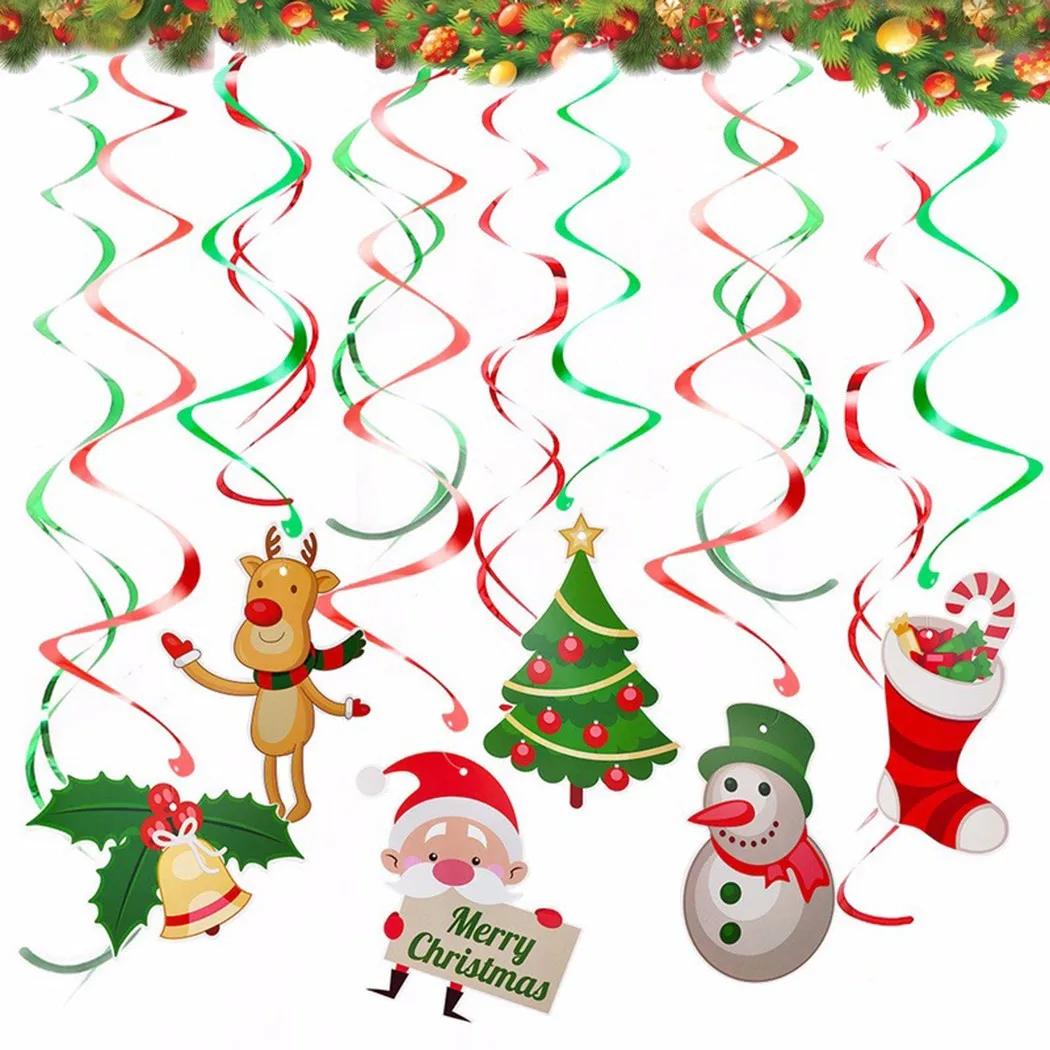 1set Christmas Spiral Pendant Santa Claus Snowman Elk Ceiling Hanging Swirl Pendant Decoration Christmas Party Supplies
1set Christmas Spiral Pendant Santa Claus Snowman Elk Ceiling Hanging Swirl Pendant Decoration Christmas Party Supplies