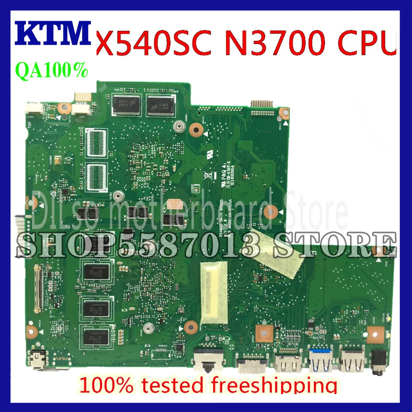 KEFU X540SC Mainboard For ASUS X540SC X540S Laptop Motherboard N3700 CPU 4G Memory N15V-GL1-KA-A2 Graphics Card Test Original
KEFU X540SC Mainboard For ASUS X540SC X540S Laptop Motherboard N3700 CPU 4G Memory N15V-GL1-KA-A2 Graphics Card Test Original
