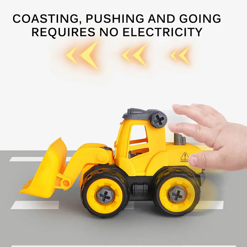 

Children's Puzzle DIY Disassembly Engineering Car Combination Set Assembling Excavator Bulldozer Drilling car And Pressure car