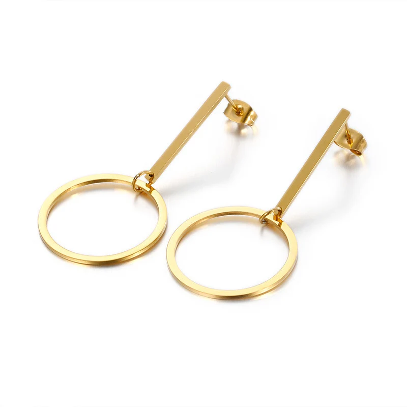 Japanese and Korean fashion new personality titanium steel electroplated large ring earrings geometric long circle ladies
Japanese and Korean fashion new personality titanium steel electroplated large ring earrings geometric long circle ladies