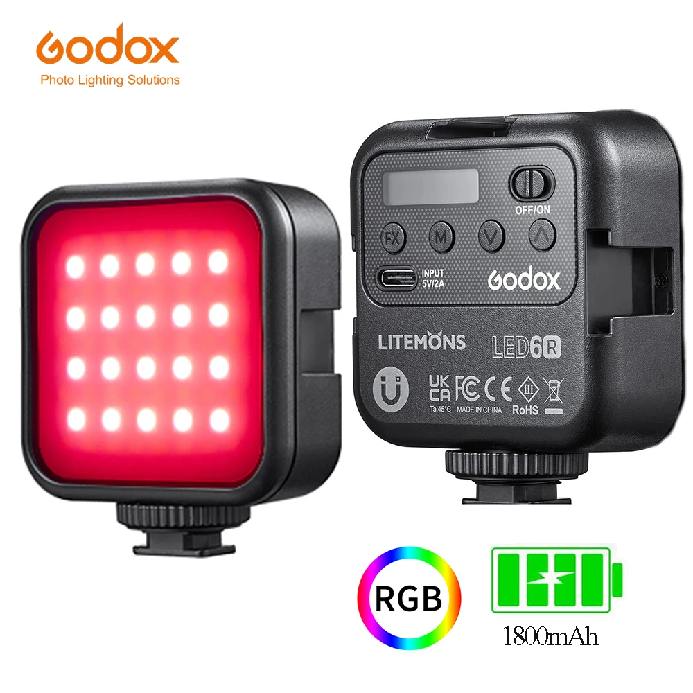 Кольцесветильник светильник GODOX 6R RGB, 1800 мА · ч, 6500 К, перезаряжаемая Светодиодная панель
Кольцесветильник светильник GODOX 6R RGB, 1800 мА · ч, 6500 К, перезаряжаемая Светодиодная панель