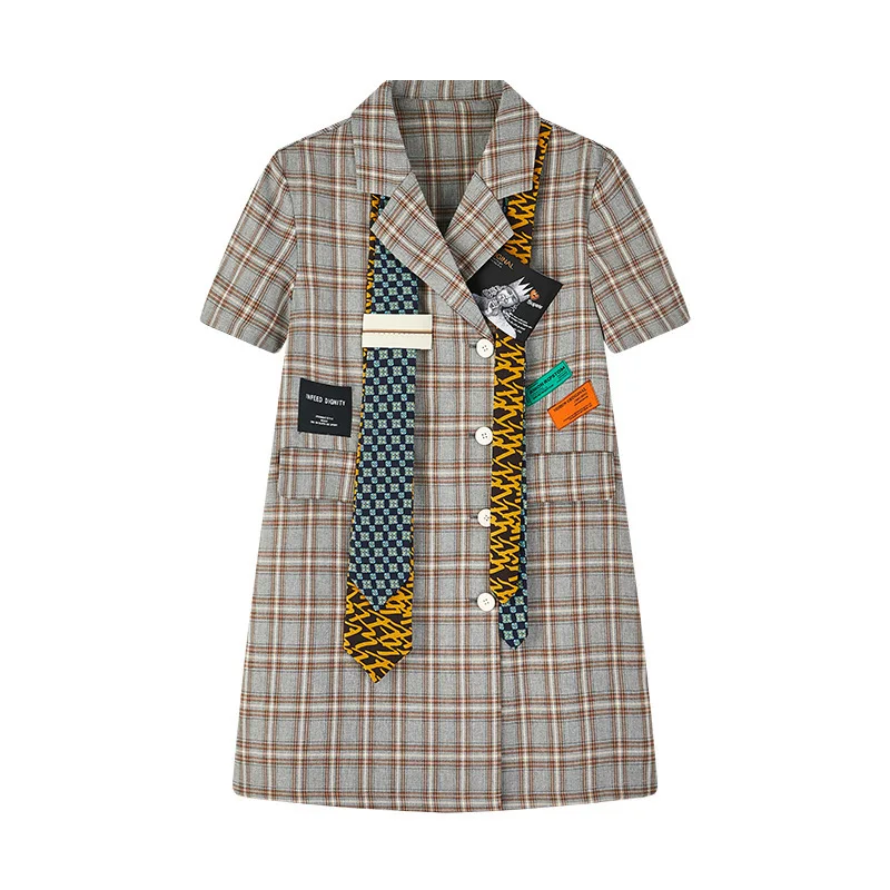 New 2021 summer street Plaid patch pocket suit high waist single breasted dress women's d1b15
New 2021 summer street Plaid patch pocket suit high waist single breasted dress women's d1b15