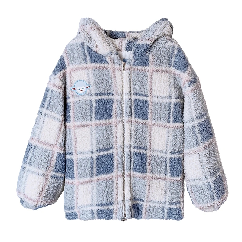 Lambwool Zipper Jacket Women's Winter Cotton Clothes Hooded INS Japanese Loose Sheep Plaid Overcoat Girl Oversized Original
Lambwool Zipper Jacket Women's Winter Cotton Clothes Hooded INS Japanese Loose Sheep Plaid Overcoat Girl Oversized Original