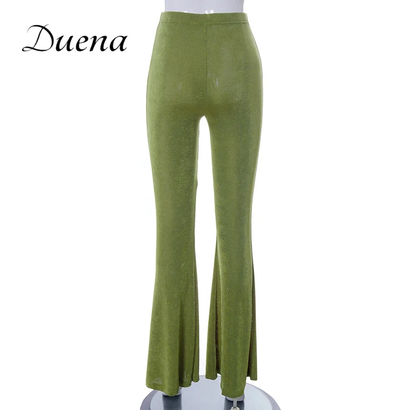Duena Hight Waist Green Flare Pants Autumn New Casual Solid Ankle lengh Trousers Slim Women Hight Street 2021
Duena Hight Waist Green Flare Pants Autumn New Casual Solid Ankle lengh Trousers Slim Women Hight Street 2021
