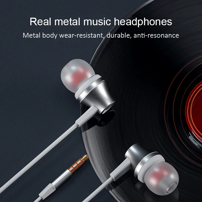 

CHYI In Ear Heavy Bass MP3 Earphones For Xiaomi Huawei Iphone Handsfree Wired Headset 3.5mm Metal Music Earbuds With Microphone