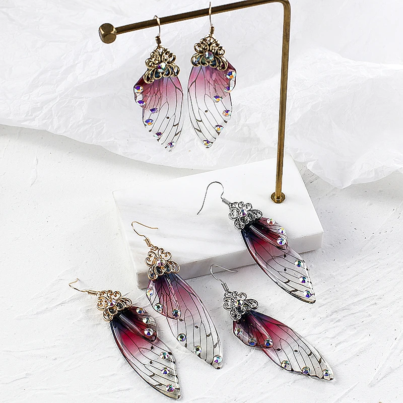 AMORCOME Handmade Fairy Wings Drop Earrings Insect Butterfly Wing Earrings Foil Crystal Earrings Romantic Bridal Jewelry
AMORCOME Handmade Fairy Wings Drop Earrings Insect Butterfly Wing Earrings Foil Crystal Earrings Romantic Bridal Jewelry
