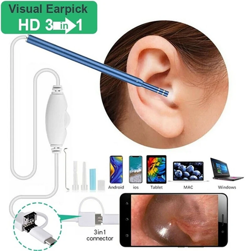 5.5mm Ear Cleaning Endoscope Earplugs Medical Otoscope Earwax Removal Endoscopic Mini Ear Stick with Camera for Home Earpicker
5.5mm Ear Cleaning Endoscope Earplugs Medical Otoscope Earwax Removal Endoscopic Mini Ear Stick with Camera for Home Earpicker