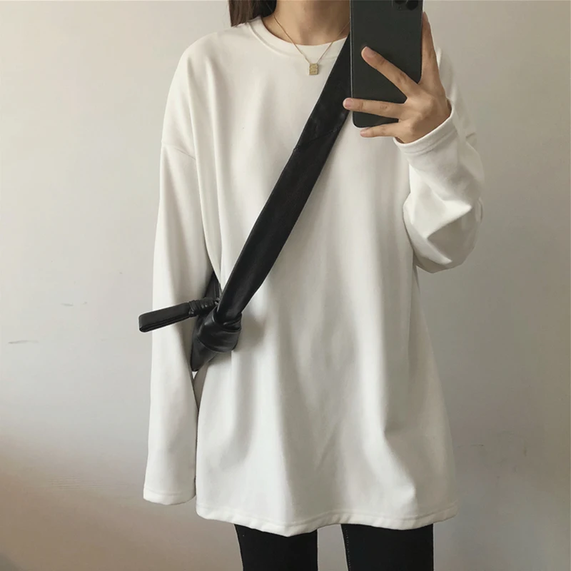 Spring Women Loose Casual All-Match Pullover Sweatshirts Fashion Tide O-Neck Long Sleeve Solid Color Chic Simplicity Tops Ins
Spring Women Loose Casual All-Match Pullover Sweatshirts Fashion Tide O-Neck Long Sleeve Solid Color Chic Simplicity Tops Ins