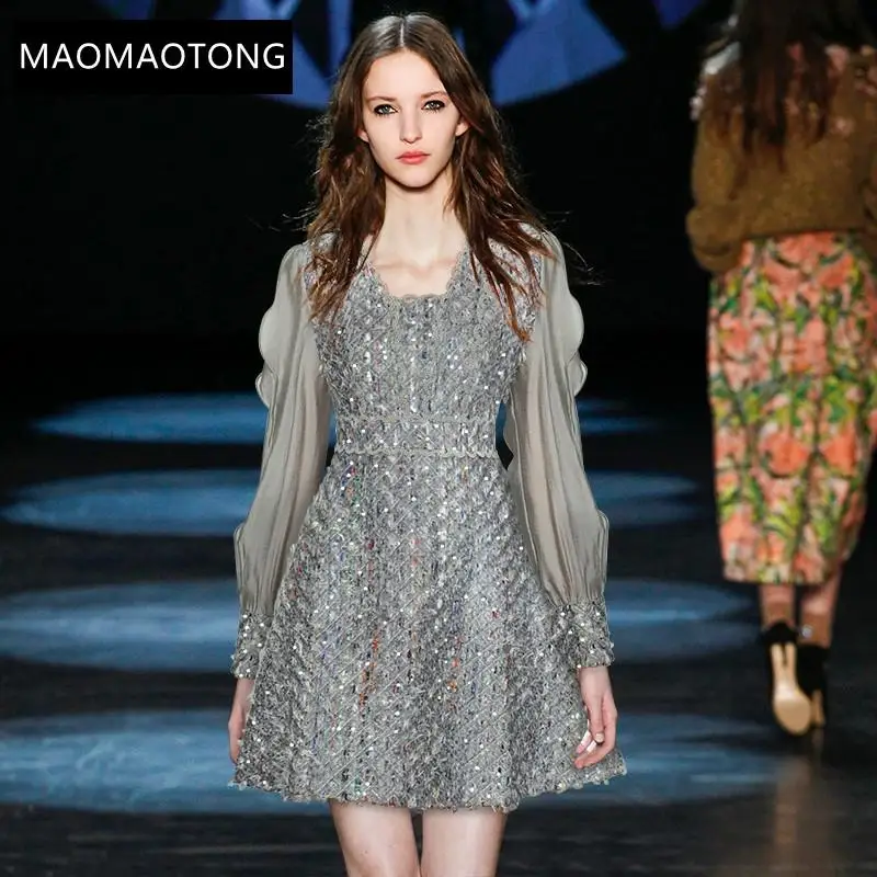 Fashion Designer Autumn Short Dress Women's Square Collar Lantern Sleeve Sequined lady Gorgeous Party Dress
Fashion Designer Autumn Short Dress Women's Square Collar Lantern Sleeve Sequined lady Gorgeous Party Dress