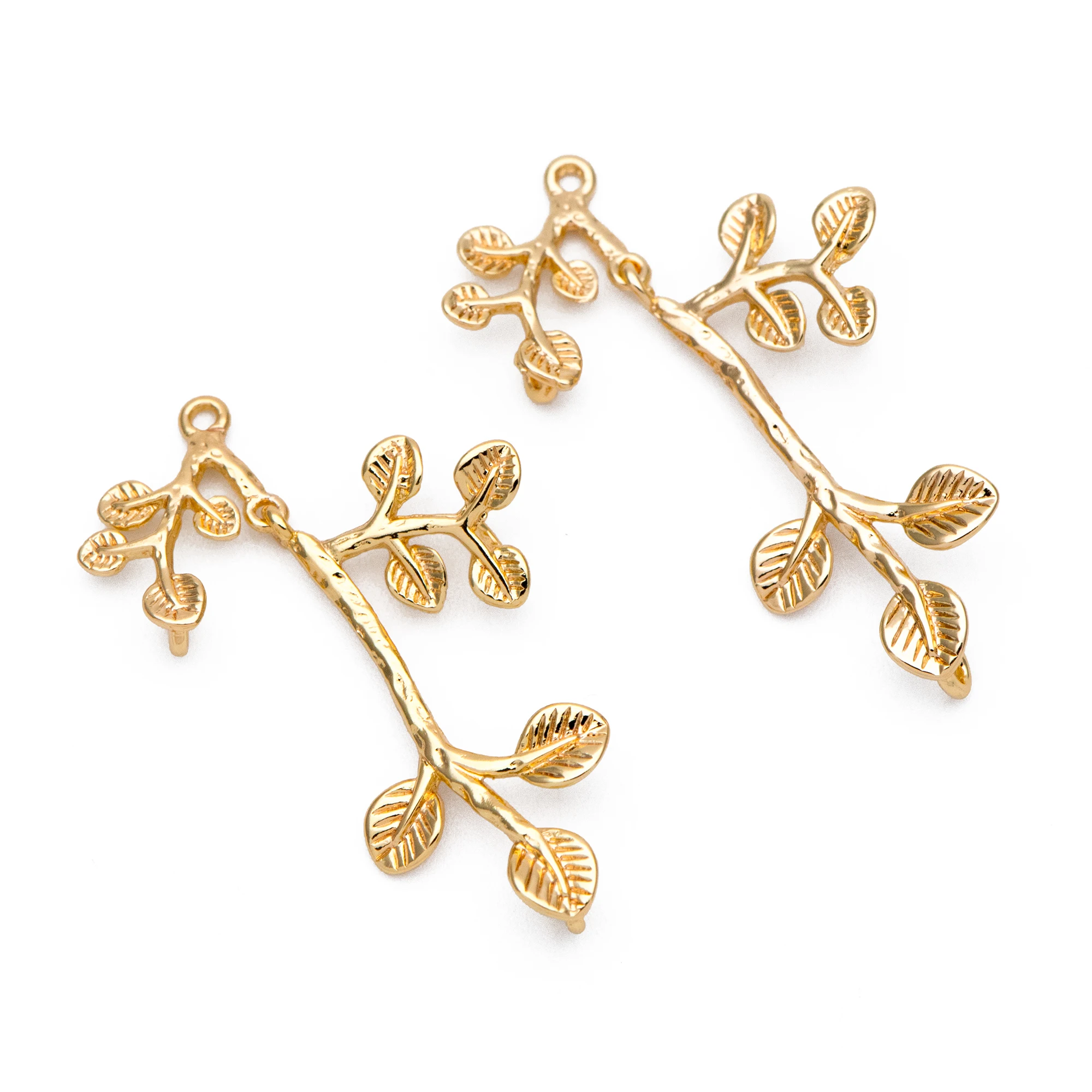 10pcs Gold Plated Brass Leaf Pendants, Branch Charm Connectors 33mm, Lead Nickel Free, For Jewelry DIY Findings (GB-854)
10pcs Gold Plated Brass Leaf Pendants, Branch Charm Connectors 33mm, Lead Nickel Free, For Jewelry DIY Findings (GB-854)