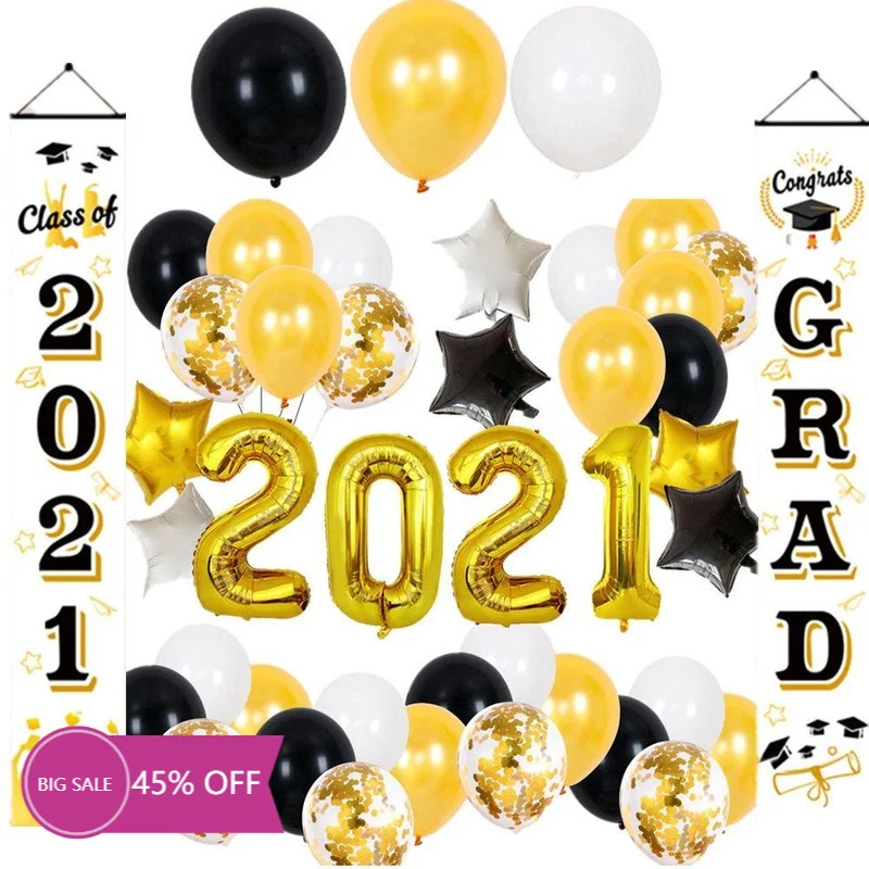 2021 Graduation Balloons Gold Silver Black Latex Balloon Confetti Ballons University Congratulations Graduation Party Decoration
2021 Graduation Balloons Gold Silver Black Latex Balloon Confetti Ballons University Congratulations Graduation Party Decoration