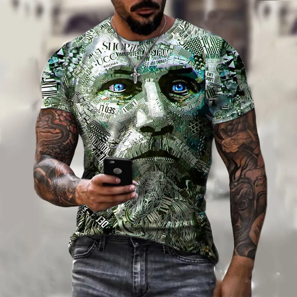 Mens 3D Printed Crew Neck Tees Tops Short Sleeve Casual T-Shirt Sport Muscle Summer New Fashion Street All-match Clothing
Mens 3D Printed Crew Neck Tees Tops Short Sleeve Casual T-Shirt Sport Muscle Summer New Fashion Street All-match Clothing