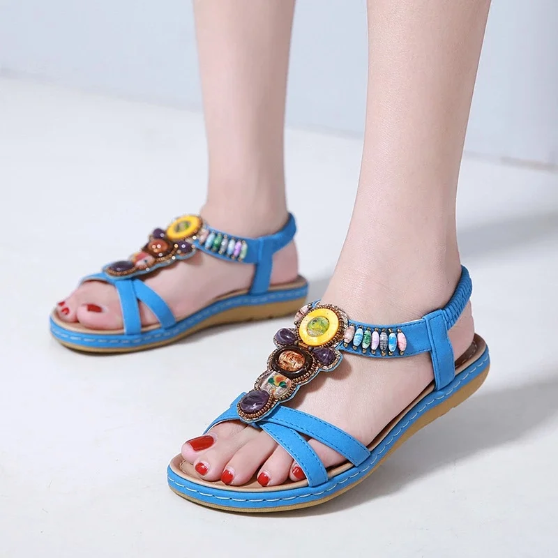 BEVARVE Women Sandals Bohemian Retro Exquisite Beaded Beach Shoes Flats Elastic Back Strap Summer Shoe
BEVARVE Women Sandals Bohemian Retro Exquisite Beaded Beach Shoes Flats Elastic Back Strap Summer Shoe
