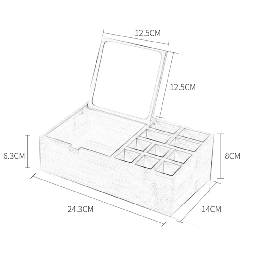 Bamboo Cosmetic Storage Box Makeup Organizer Makeup Holders Cosmetics Jewelry Finishing Box with Mirror 
Bamboo Cosmetic Storage Box Makeup Organizer Makeup Holders Cosmetics Jewelry Finishing Box with Mirror