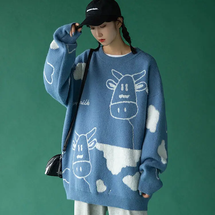 Sweater pullover autumn and winter new sweet pullover sweater female student Korean version loose wild sweater coat trend 2021
Sweater pullover autumn and winter new sweet pullover sweater female student Korean version loose wild sweater coat trend 2021