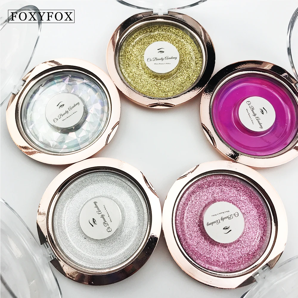 FOXYFOX Заказная коробка для упаковки ресниц пластиковый круглый чехол с лотком