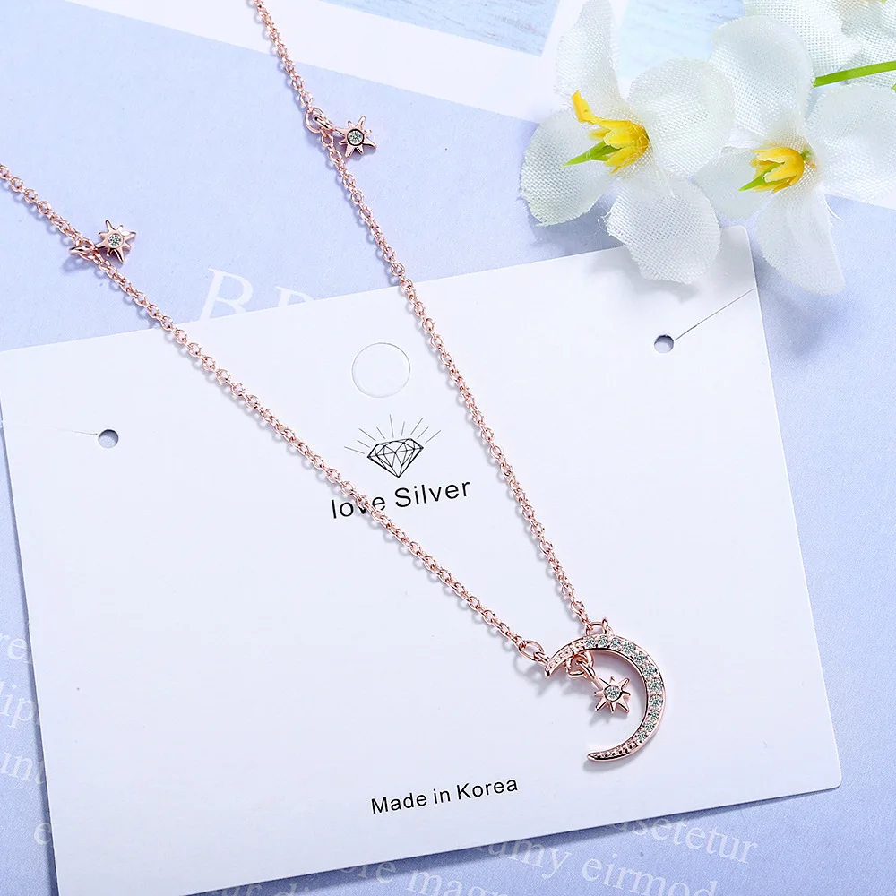 Simple Fashion Moon Star Clavicle Chain Choker Necklaces 925 Sterling Silver aaa Zircon Pendants Necklaces For Women Jewelry
Simple Fashion Moon Star Clavicle Chain Choker Necklaces 925 Sterling Silver aaa Zircon Pendants Necklaces For Women Jewelry