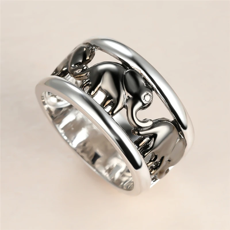 Hip Hop Male Female Elephant Hollow Ring Charm Silver Color Big Wedding Rings For Women Men Punk Black Enamel Engagement Ring
Hip Hop Male Female Elephant Hollow Ring Charm Silver Color Big Wedding Rings For Women Men Punk Black Enamel Engagement Ring