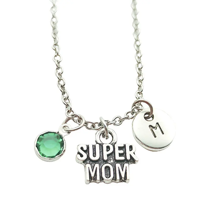 Super Mom Retro Necklace Birthstone Creative New Letter Monogram Fashion Jewelry Women Christmas Gifts Accessories Pendant
Super Mom Retro Necklace Birthstone Creative New Letter Monogram Fashion Jewelry Women Christmas Gifts Accessories Pendant