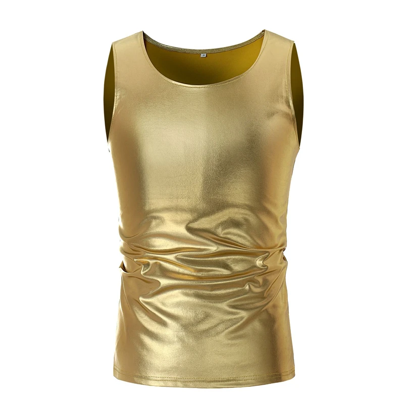 Summer Men Shiny Gold black Silver coating Coated Metallic tee Vest Fashion Nightclub Dance Hip Hop Casual Fitness male Tank Top
Summer Men Shiny Gold black Silver coating Coated Metallic tee Vest Fashion Nightclub Dance Hip Hop Casual Fitness male Tank Top