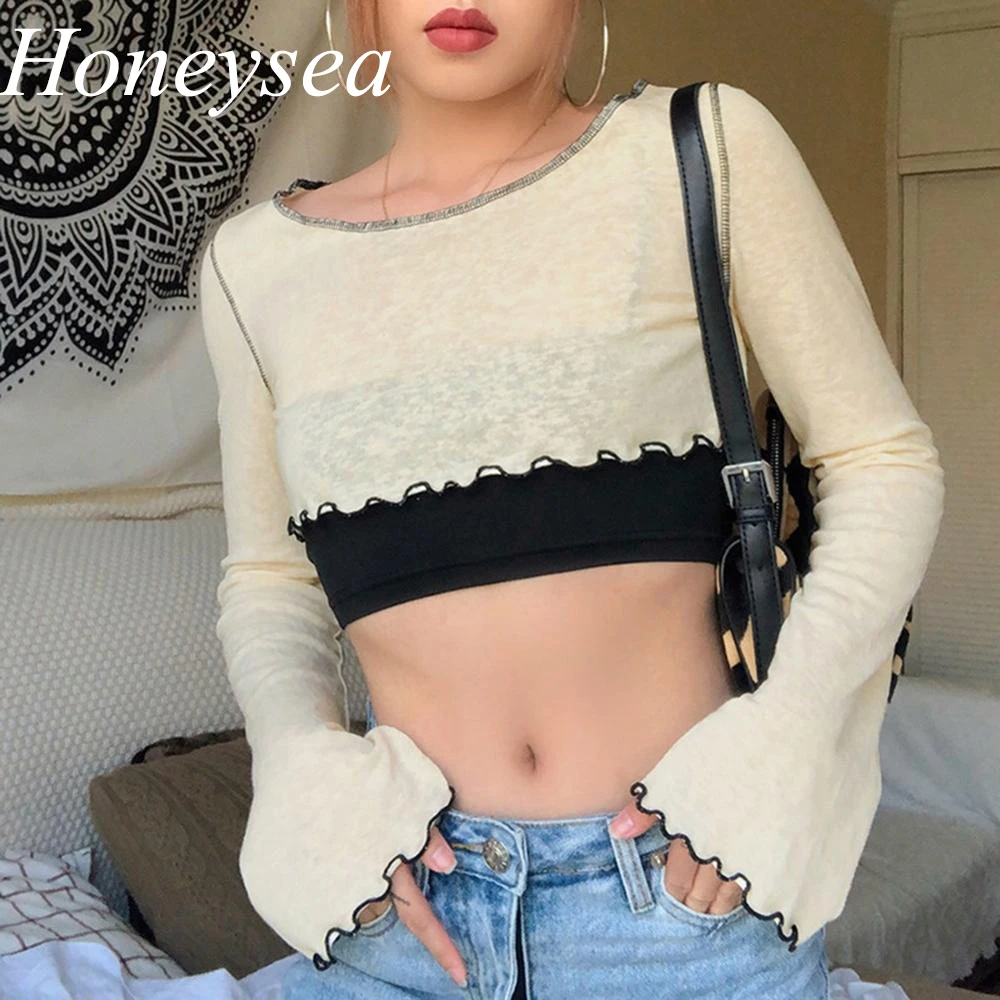 Goth E Girl Clothes Y2k Shirt Harajuku 2 Sets Aesthetic TrumpetRuffled Sleeve Cropped T shirt With Camis Top Women's Turtleneck
Goth E Girl Clothes Y2k Shirt Harajuku 2 Sets Aesthetic TrumpetRuffled Sleeve Cropped T shirt With Camis Top Women's Turtleneck