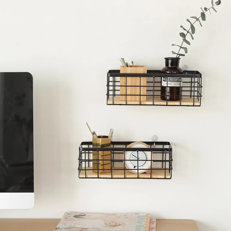 Wall-Mounted Storage Baskets Removable Wooden Base Storage Shelves Iron Organizer Container Home Kitchen Supplies
Wall-Mounted Storage Baskets Removable Wooden Base Storage Shelves Iron Organizer Container Home Kitchen Supplies