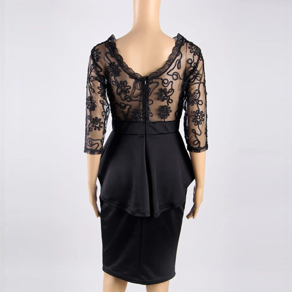 Women Fashion Cocktail Party Sexy Bodycon Deep V Collar Lace Skirt Dress Female Elegant Dress
Women Fashion Cocktail Party Sexy Bodycon Deep V Collar Lace Skirt Dress Female Elegant Dress