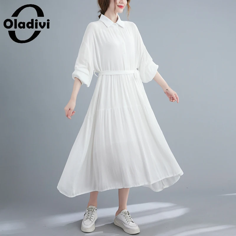 Oladivi 4 Colors Oversized Fashion Women Plus Big Solid Dress Spring Autumn Casual Loose Long Sleeve Dresses Vestidios 9815 3XL
Oladivi 4 Colors Oversized Fashion Women Plus Big Solid Dress Spring Autumn Casual Loose Long Sleeve Dresses Vestidios 9815 3XL