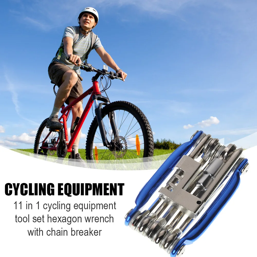 11 in 1 Bike Wrench Set Multi Tools with Chain Breaker Screwdriver Allen Wrench for Road Bike MTB Repair Maintenance Tool
11 in 1 Bike Wrench Set Multi Tools with Chain Breaker Screwdriver Allen Wrench for Road Bike MTB Repair Maintenance Tool