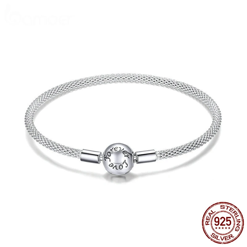 

Classic 100% 925 Sterling Silver Love Forever Love Snake Chain Bracelets Women Sterling Silver Jewelry 17CM 19CM SCB105