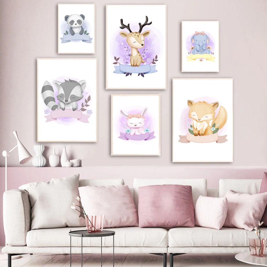 Cartoon Animal Panda Elephant Sika Deer Raccoon Wall Art Canvas Painting Nordic Posters And Prints Wall Pictures Kids Room Decor
Cartoon Animal Panda Elephant Sika Deer Raccoon Wall Art Canvas Painting Nordic Posters And Prints Wall Pictures Kids Room Decor