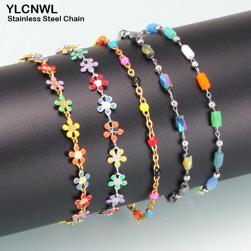 Fashion Stainless Steel Bracelets For Women Girl Enamel Stone Charm Bracelet Hand Ladies Jewelry 6-10 Inch
Fashion Stainless Steel Bracelets For Women Girl Enamel Stone Charm Bracelet Hand Ladies Jewelry 6-10 Inch