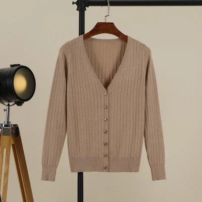 2021 Autumn New Women Knitted Cardigan Fashion V-Neck Long Sleeve Solid Cardigan Sweater Single Button Casual Knit Coat
2021 Autumn New Women Knitted Cardigan Fashion V-Neck Long Sleeve Solid Cardigan Sweater Single Button Casual Knit Coat