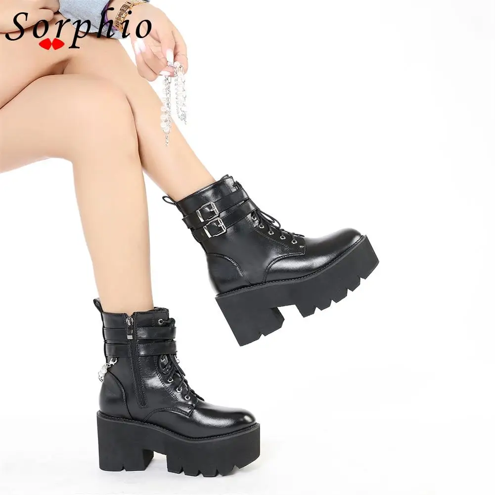 Female Boots Rubber Sole Square Heel Round Toe Zip Solid High Heel Ankle Boots With Metal Decoration Hot Sale
Female Boots Rubber Sole Square Heel Round Toe Zip Solid High Heel Ankle Boots With Metal Decoration Hot Sale