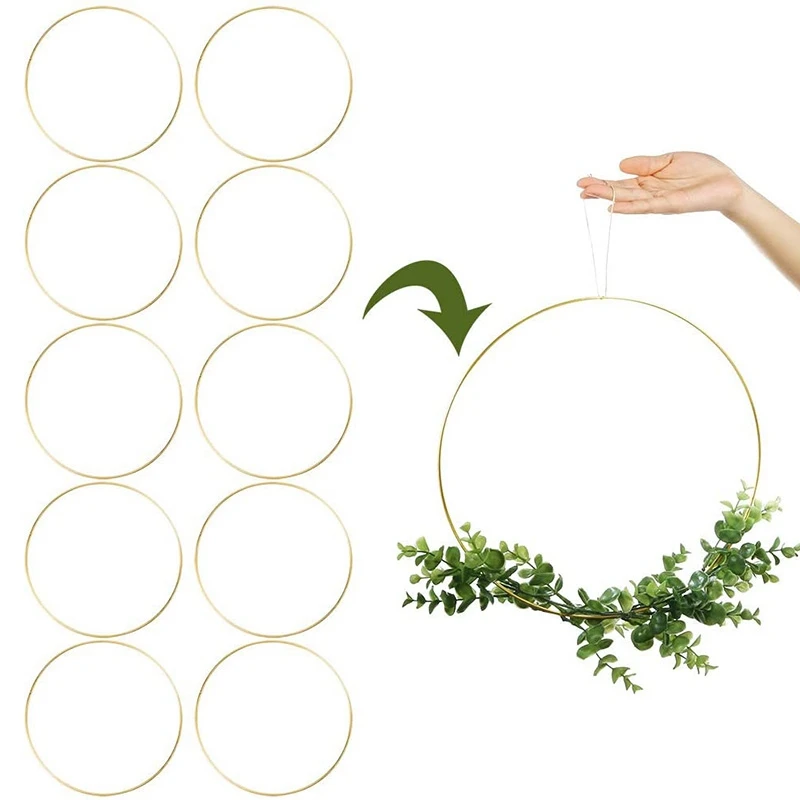 10 Pack 10 Inch Metal Floral Hoop Wreath Gold Hoop Rings for DIY Wreath, Dream Catcher and Wall Hanging Crafts
10 Pack 10 Inch Metal Floral Hoop Wreath Gold Hoop Rings for DIY Wreath, Dream Catcher and Wall Hanging Crafts