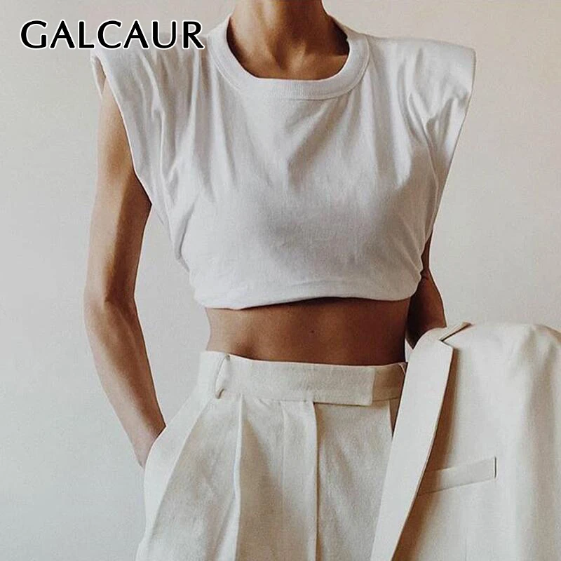GALCAUR Korean Slim Women's Vest O Neck Sleeveless Short Tunic Casual Tops For Females Fashion Clothing 2020 Spring New
GALCAUR Korean Slim Women's Vest O Neck Sleeveless Short Tunic Casual Tops For Females Fashion Clothing 2020 Spring New