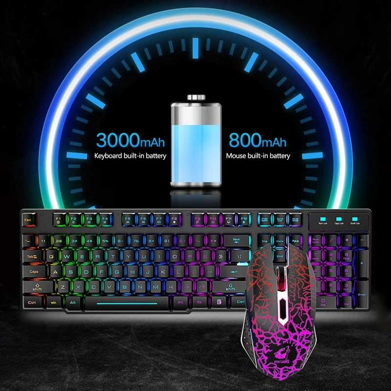 2.4G Rechargeable Wireless Gaming Keyboard and Mouse Set Colorful LED Breathing Light 3 Gear DPI Adjustable Computer Laptop Acce
2.4G Rechargeable Wireless Gaming Keyboard and Mouse Set Colorful LED Breathing Light 3 Gear DPI Adjustable Computer Laptop Acce