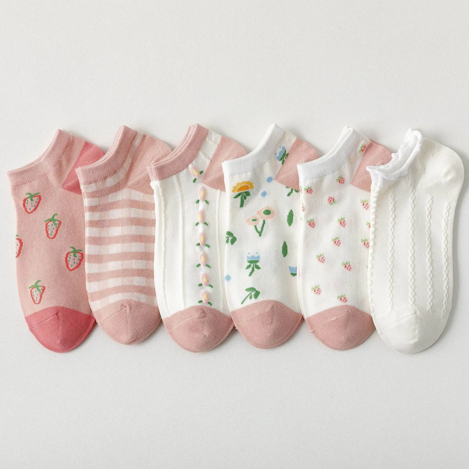 Japan Style Fashion Woman Socks Pink Strawberry Flower Embroidery Kawaii Cute Short Socks Summer Breathable Low Cut Ankle Socks
Japan Style Fashion Woman Socks Pink Strawberry Flower Embroidery Kawaii Cute Short Socks Summer Breathable Low Cut Ankle Socks