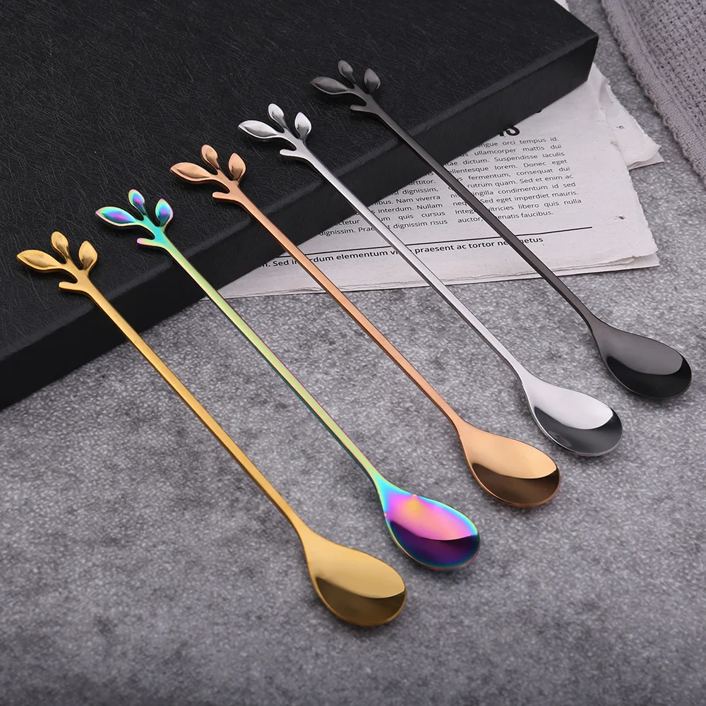 Creative stainless steel spoon, gold-plated coffee spoon, mixing spoon, leaf spoon ins wind long handle, wedding souvenir
Creative stainless steel spoon, gold-plated coffee spoon, mixing spoon, leaf spoon ins wind long handle, wedding souvenir