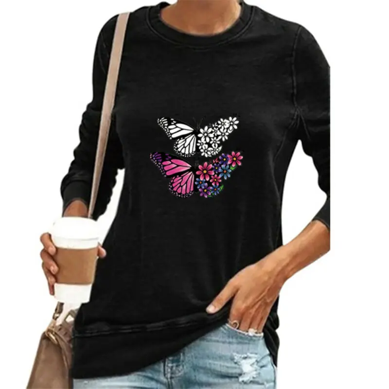 Womens Long Sleeve Butterfly Print T-Shirt Casual Crew Neck Pullover Blouse Tops
Womens Long Sleeve Butterfly Print T-Shirt Casual Crew Neck Pullover Blouse Tops