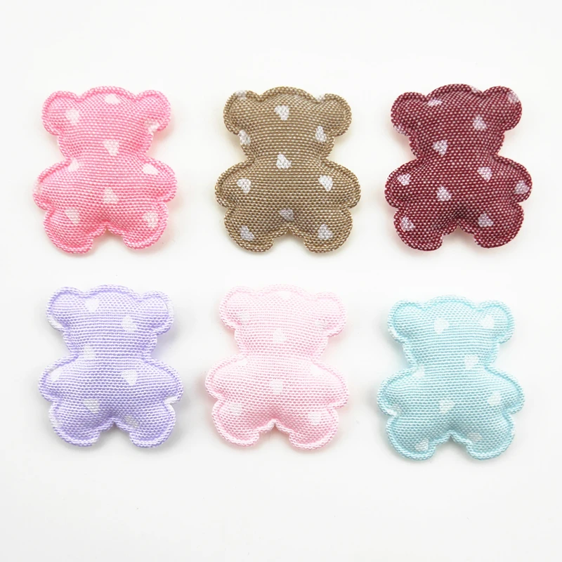 50Pcs/LOT 3*3.5CM Print Heart Fabric Bear Appliques Padded Patches For DIY Baby Girl's Hair Clip Band Headdress Bow Decoration
50Pcs/LOT 3*3.5CM Print Heart Fabric Bear Appliques Padded Patches For DIY Baby Girl's Hair Clip Band Headdress Bow Decoration