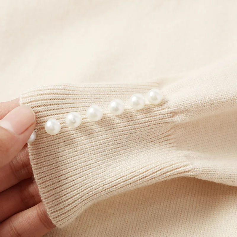 Women Knitted Beading Sweater Elegant Pullover Sweater Jumper Top Loose Casual Warm Sweater Knitting Autumn Winter Sweaters 2020
Women Knitted Beading Sweater Elegant Pullover Sweater Jumper Top Loose Casual Warm Sweater Knitting Autumn Winter Sweaters 2020