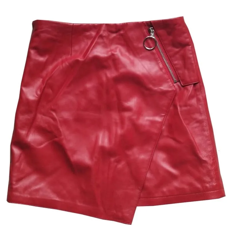 Spring Autumn Genuine Leather Red Skirt Women Luxury Sheepskin Asymmetry Zip Short Skirt Plus Size Street Slim Office Wrap Skirt
Spring Autumn Genuine Leather Red Skirt Women Luxury Sheepskin Asymmetry Zip Short Skirt Plus Size Street Slim Office Wrap Skirt