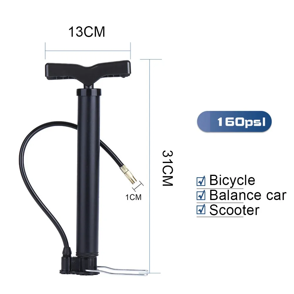 160PSI Bicycle Pump Aluminum Alloy Hand Air Pump For Bicycle/Balance Scooter/Scooter Portable Mini Bike Pumps Cycling Accessory
160PSI Bicycle Pump Aluminum Alloy Hand Air Pump For Bicycle/Balance Scooter/Scooter Portable Mini Bike Pumps Cycling Accessory
